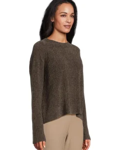 Eileen Fisher Chenille Blend Square Armhole Sweater Rye Discount