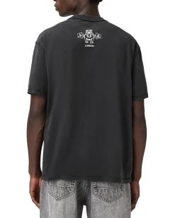 Activewear|T-Shirts|AllSaints Chingford Short Sleeve Crew Washed Black