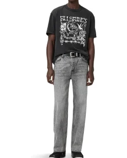 Activewear|T-Shirts|AllSaints Chingford Short Sleeve Crew Washed Black