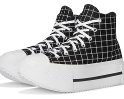 Converse Chuck Taylor All Star Lift Double Stack Platform Plaid Black/White/Black Sale