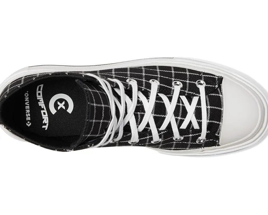 Converse Chuck Taylor All Star Lift Double Stack Platform Plaid Black/White/Black Sale