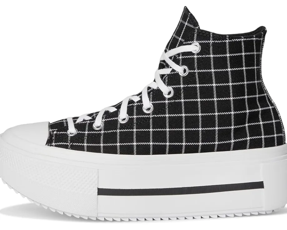 Converse Chuck Taylor All Star Lift Double Stack Platform Plaid Black/White/Black Sale