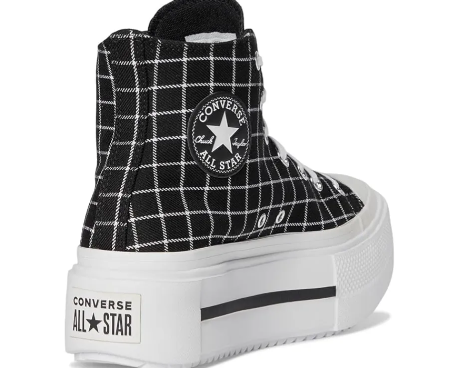Converse Chuck Taylor All Star Lift Double Stack Platform Plaid Black/White/Black Sale