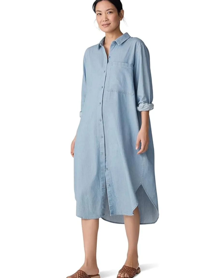 Eileen Fisher Dresses|Dresses<Classic Collar Dress Washed Indigo