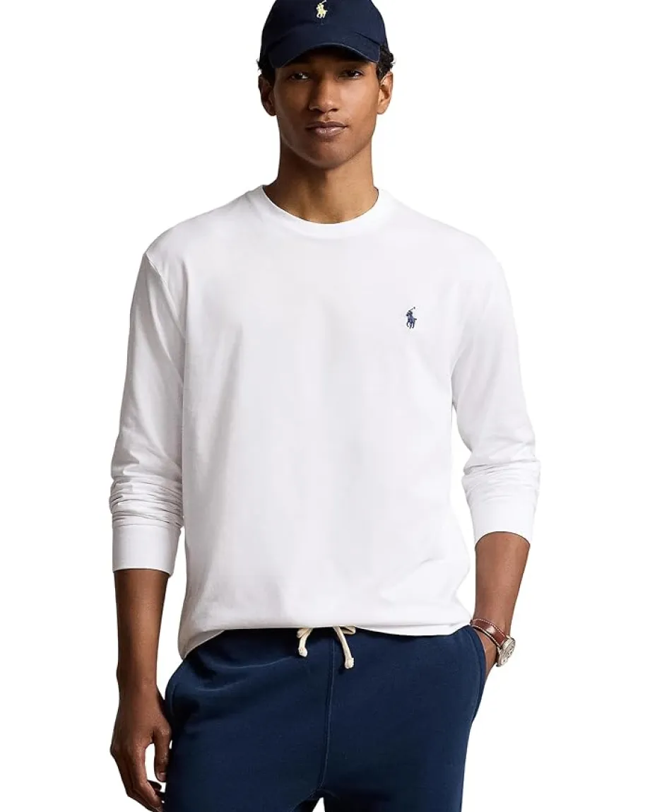 Activewear|T-Shirts|Polo Ralph Lauren Classic Fit Cotton Jersey Tee White 1
