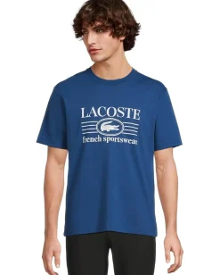 Lacoste Activewear|T-Shirts<Classic Fit Cotton Print T-shirt Blue