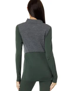 Activewear|Shirts & Tops|Hot Chillys Clima-Wool Zip-T Od Green/Grey Heather