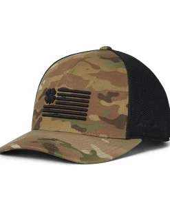 Black Clover Clover Nation 25 Adjustable Hat Camo/Black Hat/Black Clover Nation Flag Discount