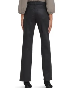 Jeans|NYDJ Coated Marilyn Front Slit Straight Jeans in Black Coated