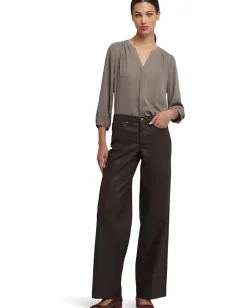 NYDJ Coated Teresa Wide Leg Jeans Peppercorn Coated