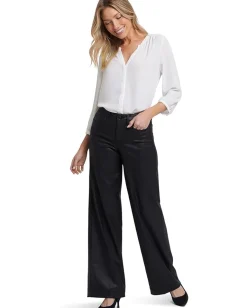 Jeans|NYDJ Coated Teresa Wide Leg Jeans Black Coated