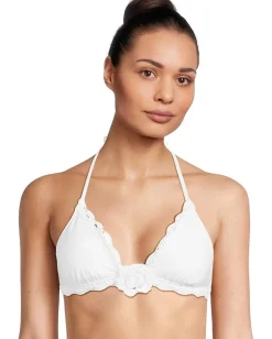 BECCA Colette Crochet Flower Halter Top White Clearance