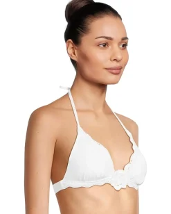 BECCA Colette Crochet Flower Halter Top White Clearance
