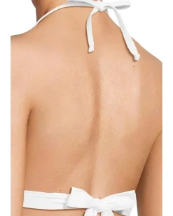 BECCA Colette Crochet Flower Halter Top White Clearance