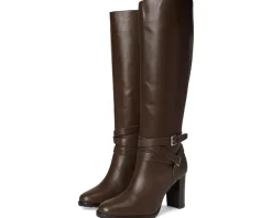 Lauren Ralph Lauren Boots|Boots<Collins Calfskin Tall Boots Heel Dark Hickory