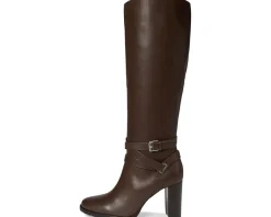 Lauren Ralph Lauren Boots|Boots<Collins Calfskin Tall Boots Heel Dark Hickory