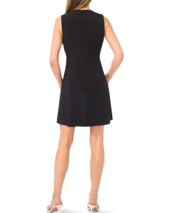 CeCe Contrast Bow Front Mini Dress Rich Black