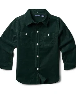 Janie and Jack Clothing<Cord Button-Up Shirt (Toddler/Little Kids/Big Kids) Green