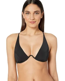 BCBG Core Solids Underwire Bra Top Black Outlet