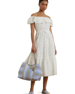 Lauren Ralph Lauren Dresses|Dresses<Cotton Off-the-shoulder Tiered Dress White