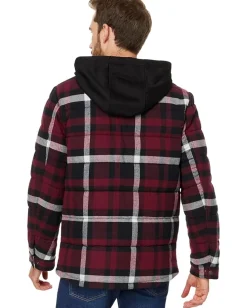 Activewear|Levi's® Cotton Plaid Quilted Puffer Magenta Combo