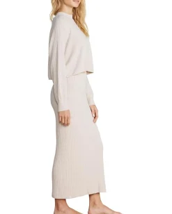 Barefoot Dreams CozyChic Ultra Lite® Cropped Mock Neck Bisque Clearance