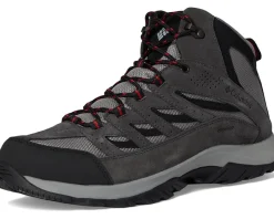 Boots|Columbia Crestwood Mid Waterproof Dark Grey/Mountain Red