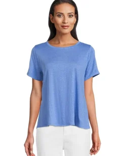 Eileen Fisher Crew Neck Short Sleeve Tee Ultramarine Discount
