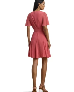 Lauren Ralph Lauren Dresses|Dresses<Crinkle Georgette Surplice Dress Slate Rose