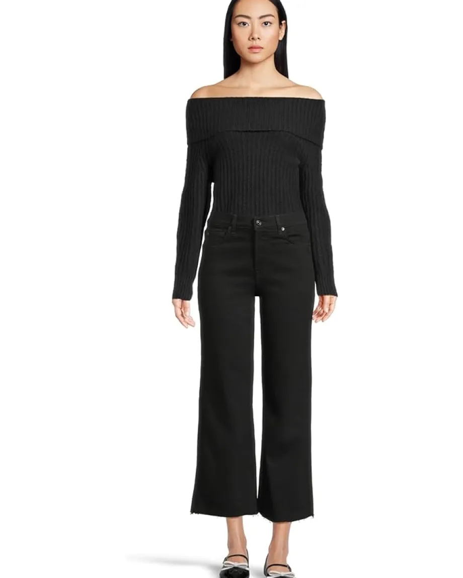 7 For All Mankind Cropped Alexa Jeans in Black Outlet