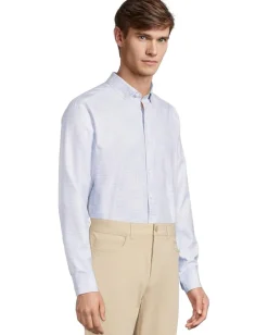 Johnston & Murphy Activewear<Cross Hatch Shirt Pink/Blue