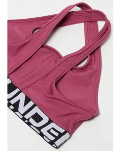 Under Armour Kids Crossback Mid-Impact Sports Bra (Big Kid) Fuchsia Dusk/White New