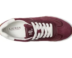 Lauren Ralph Lauren Dani Perforated Suede Sneakers Dark Garnet/Dark Garnet/Snow White Online