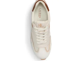 Lauren Ralph Lauren Dani Suede & Leather Sneakers Soft white/Clubhouse Cream/Explorer Sand/Buff/Deep Saddle Tan Sale