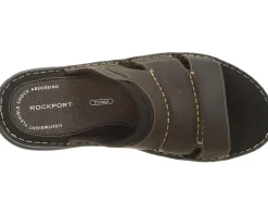 Sandals|Sandals|Rockport Darwyn Slide Brown II Leather