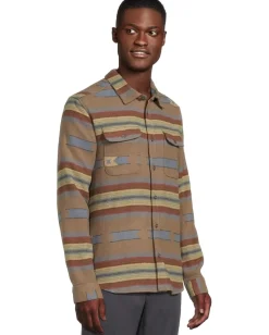 RVCA Dayshift Blanket Flannel Long Sleeve Mushroom Best
