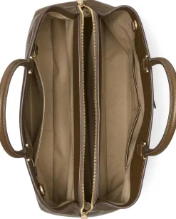 Handbags|Satchels|Kate Spade New York Deco Pebbled Leather Large Satchel Burnt Sage