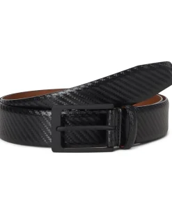 Johnston & Murphy Accessories|Belts<Diagonal Embossed Belt Black