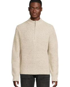 Liverpool Los Angeles Activewear|Sweaters<Donegal Rib 1/4 Zip Sweater Cream