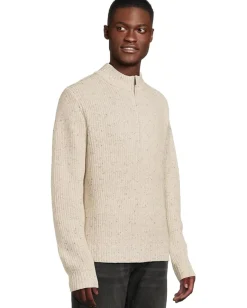 Liverpool Los Angeles Activewear|Sweaters<Donegal Rib 1/4 Zip Sweater Cream