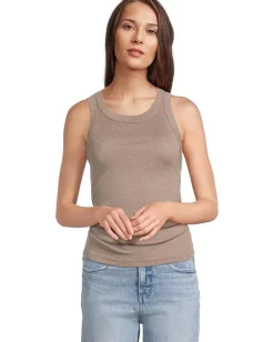Michael Stars Ella Crop Tank Cobblestone Clearance