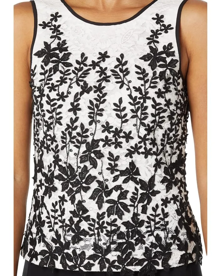 BCBGMAXAZRIA Shirts & Tops|Shirts & Tops<Embroidered Lace Top Off-White Combo