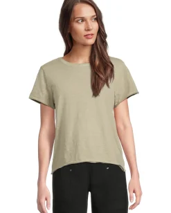 Elliott Lauren Enzyme Wash Jersey - Short Sleeve Crew Neck Tee Thyme