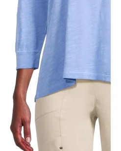 Elliott Lauren Enzyme Wash Jersey - V neck -3/4 Sleeve Tee Denim Best