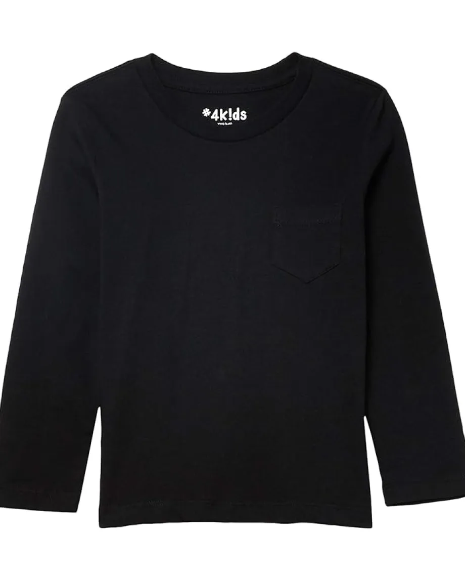 #4kids Clothing|Clothing<Essential Pocket Long Sleeve T-Shirt (Little Kids/Big Kids) Black