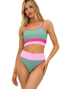 Beach Riot Activewear|Swimwear<Eva Top Sage bloom Color-Block