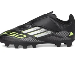 adidas Kids F50 Club Firm/Multi Ground Cleats (Toddler/Little Kid/Big Kid) Black/Iron Metallic/Lucid Lemon Best