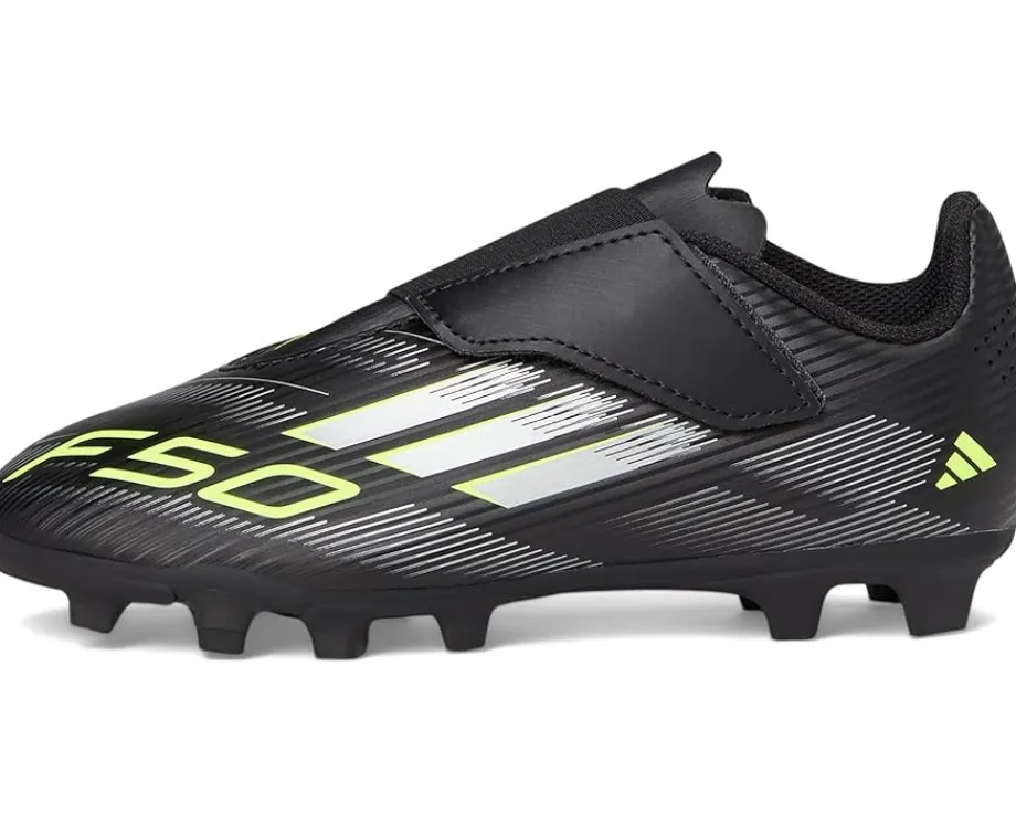 adidas Kids F50 Club Firm/Multi Ground Cleats (Toddler/Little Kid/Big Kid) Black/Iron Metallic/Lucid Lemon Best
