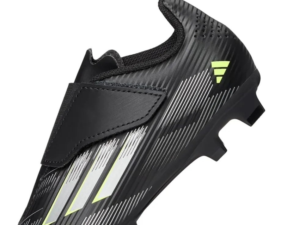 adidas Kids F50 Club Firm/Multi Ground Cleats (Toddler/Little Kid/Big Kid) Black/Iron Metallic/Lucid Lemon Best