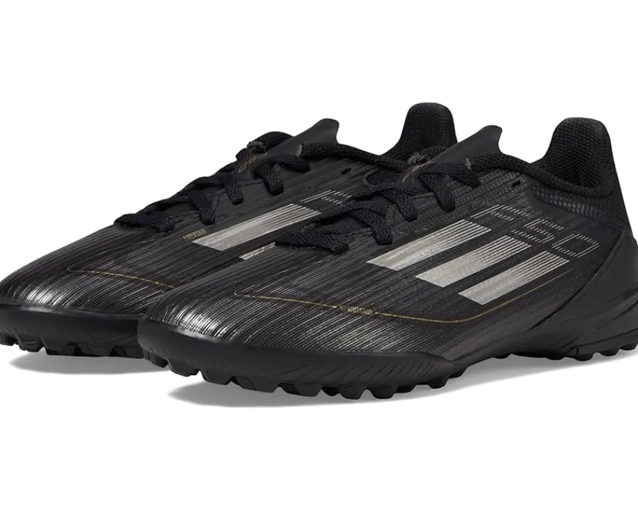adidas Kids F50 League Turf J (Little Kid/Big Kid) Black/Iron Metallic/Gold Metallic
